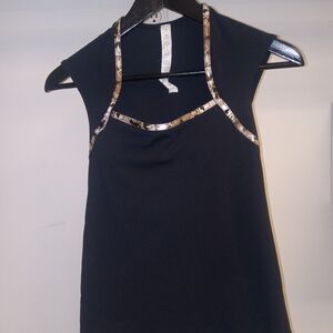 lululemon athletica Black Tank with Metallic Trim